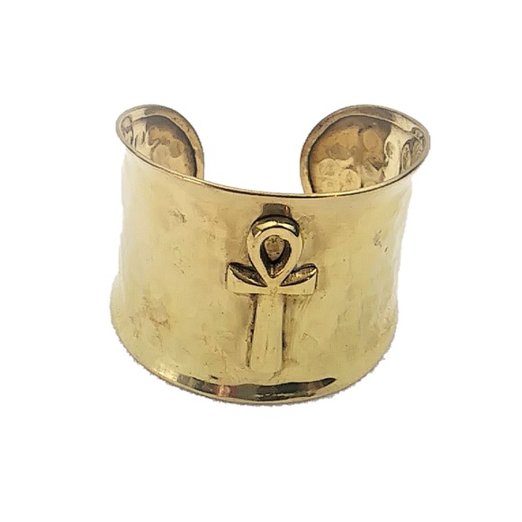 Brass Ankh Cuff Bracelet - Picture 2 of 3